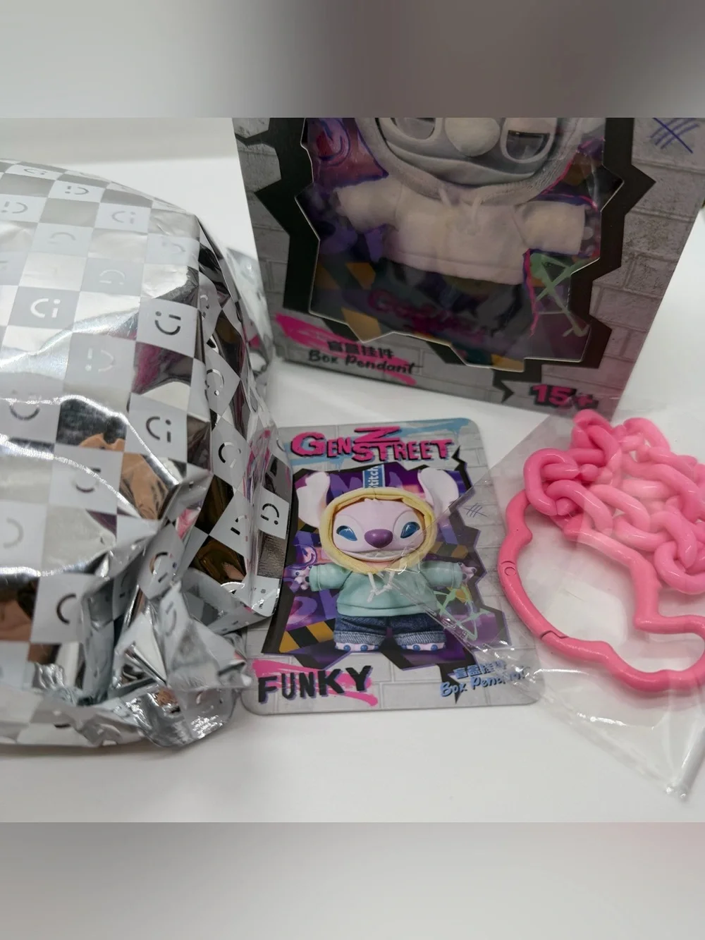 Miniso Disney Gen Z Stitch Confirmed Funky Pink Plush Figure Pendant Doll